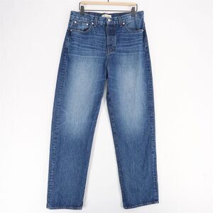 Madewell Low Slung Straight Jeans Womens 29T Tall Blue Button‎ Fly 100% Cotton